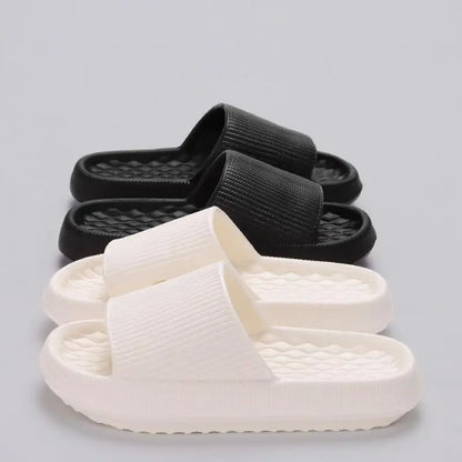 2025 New Summer Womens Soft Sole Cloud Slippers Eva Thick Platform Non Slip Flip Flops For Beach Bathroom