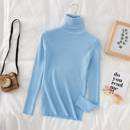 Timeless Basic: Solid Cashmere-Blend Turtleneck Jumper