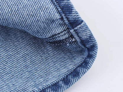 2024 Vintage Denim Shirt Casual Cropped Style For Womens Summer