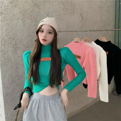 2025 Fall Winter White Knitted Sweater For Women Fashion Sweatshirt Luxury Designer Knit Pink Elegant Tops