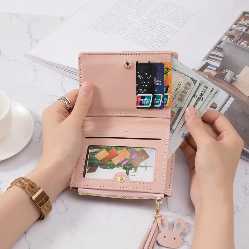 Women Fold Over Pu Leather Long Leather Wallets