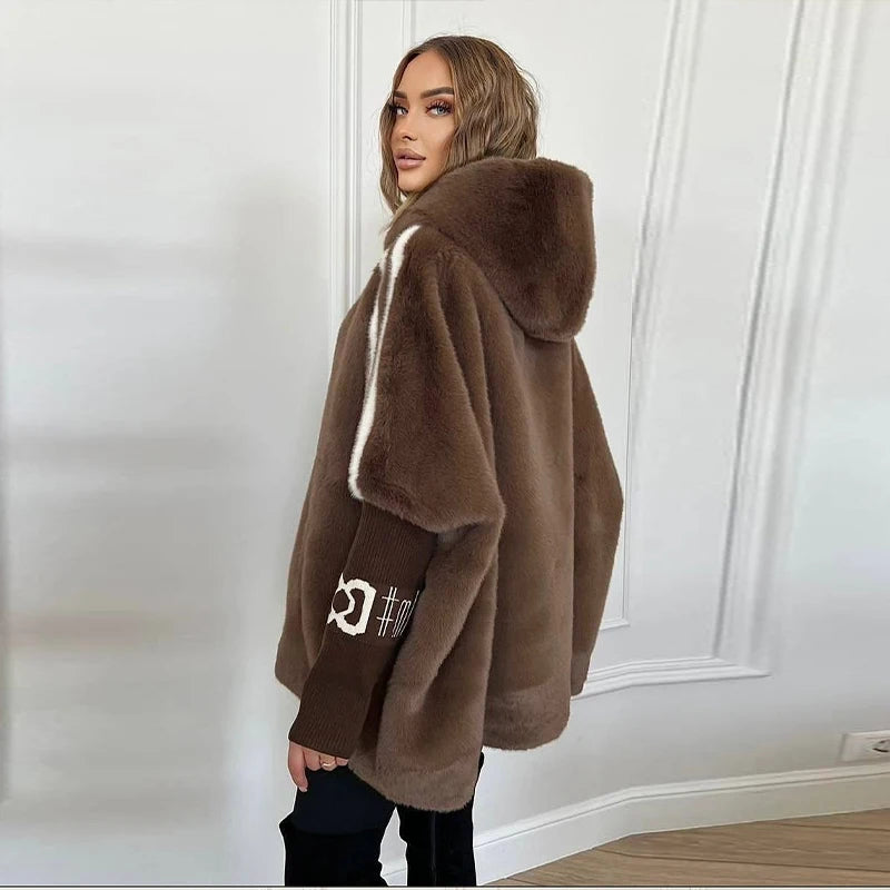 Furry Hooded Wool Winter Coats