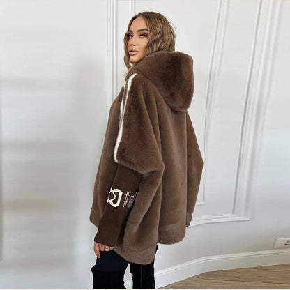 Furry Hooded Wool Winter Coats