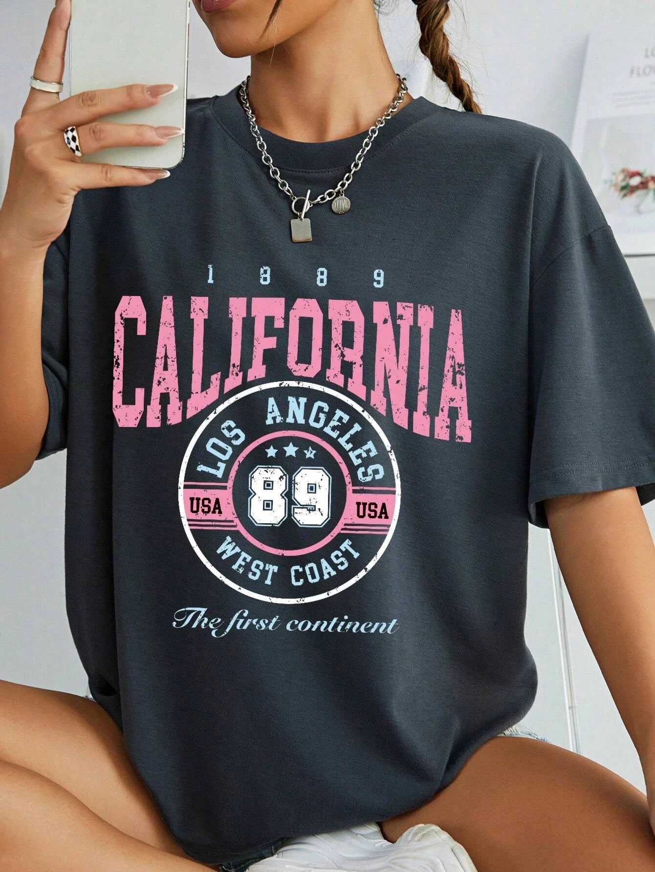 California Est 1997 Street Printed Round Neck T Shirts