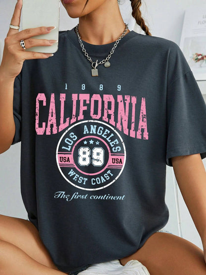 California Est 1997 Street Printed Round Neck T Shirts