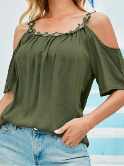 Women Off Shoulder Half Sleeve Summer Tops