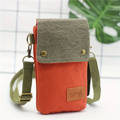 Sage Green Canvas Mini Phone Bag