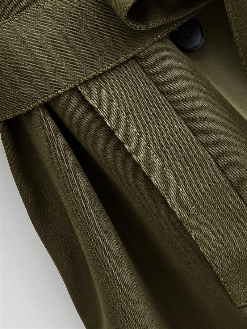 Long Belted Women Trench Coat