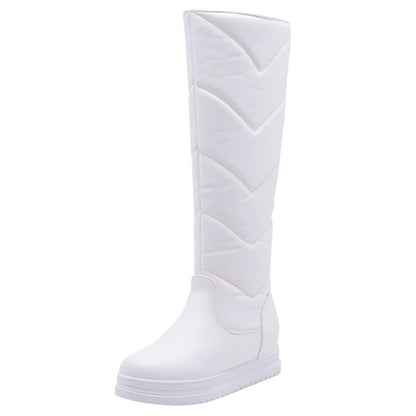Warm Leather Snow Womens Knee High Boots Shoes