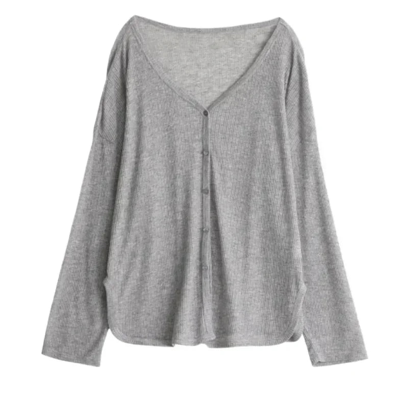 Lightweight V-Neck Knit Cardigan for Women – 2025 Spring & Summer