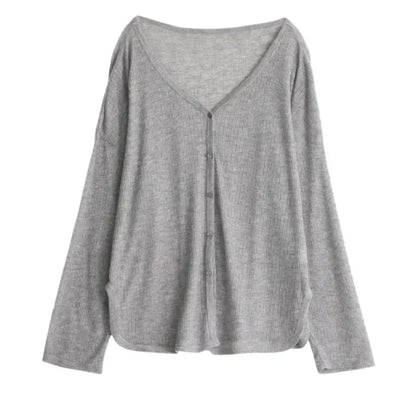 Lightweight V-Neck Knit Cardigan for Women – 2025 Spring & Summer