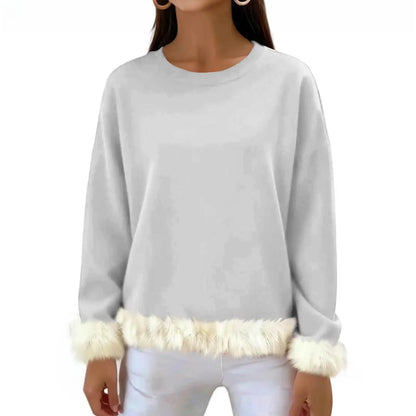 Women O Neck Casual Solid Color Sweaters