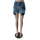 Beading Fashion Irregular Stretch Denim Short