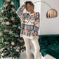 Christmas Knit Sweater: Elegant Snowflake Deer Pattern
