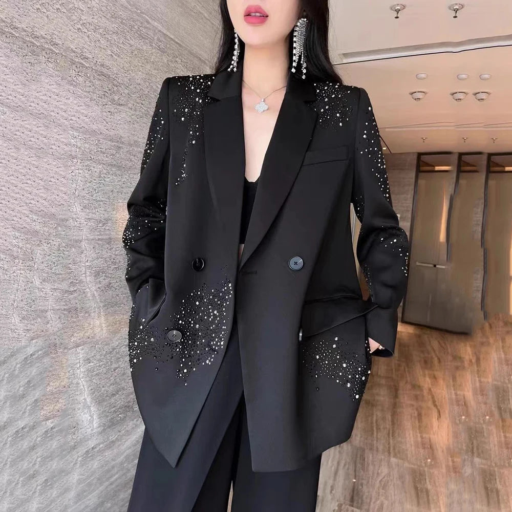Luxury Rhinestone Design Blazer Jackets