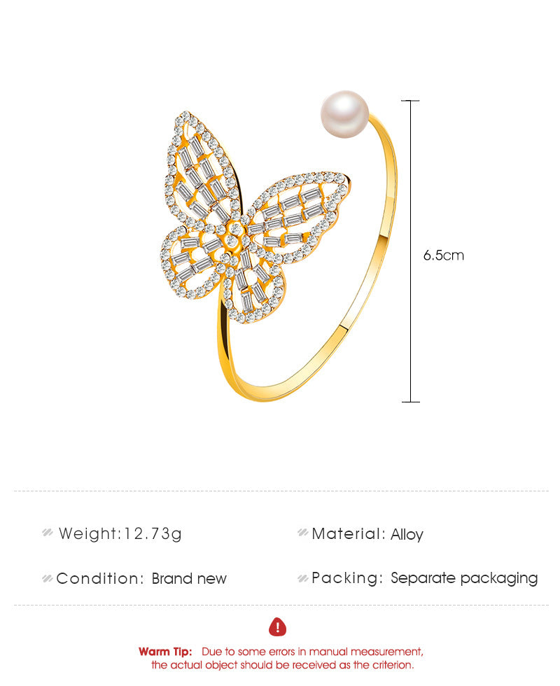 Gold Silver Color Butterfly Shaped Women Zircon Bracelets