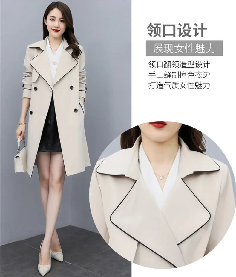 Womens Oversize Long Single Breasted Trench Coat