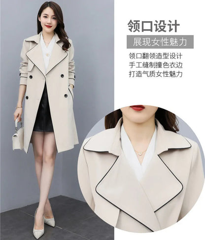 Womens Oversize Long Single Breasted Trench Coat