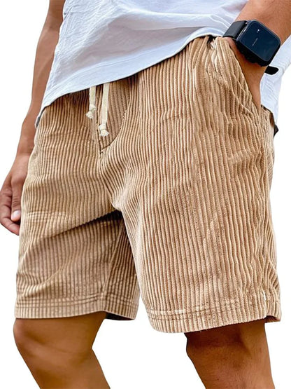 Vintage English Style Corduroy Casual Men Shorts