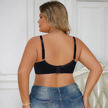 Embroidery Lace Bra For Women Plus Size Sexy Thin Underwired Black Gray