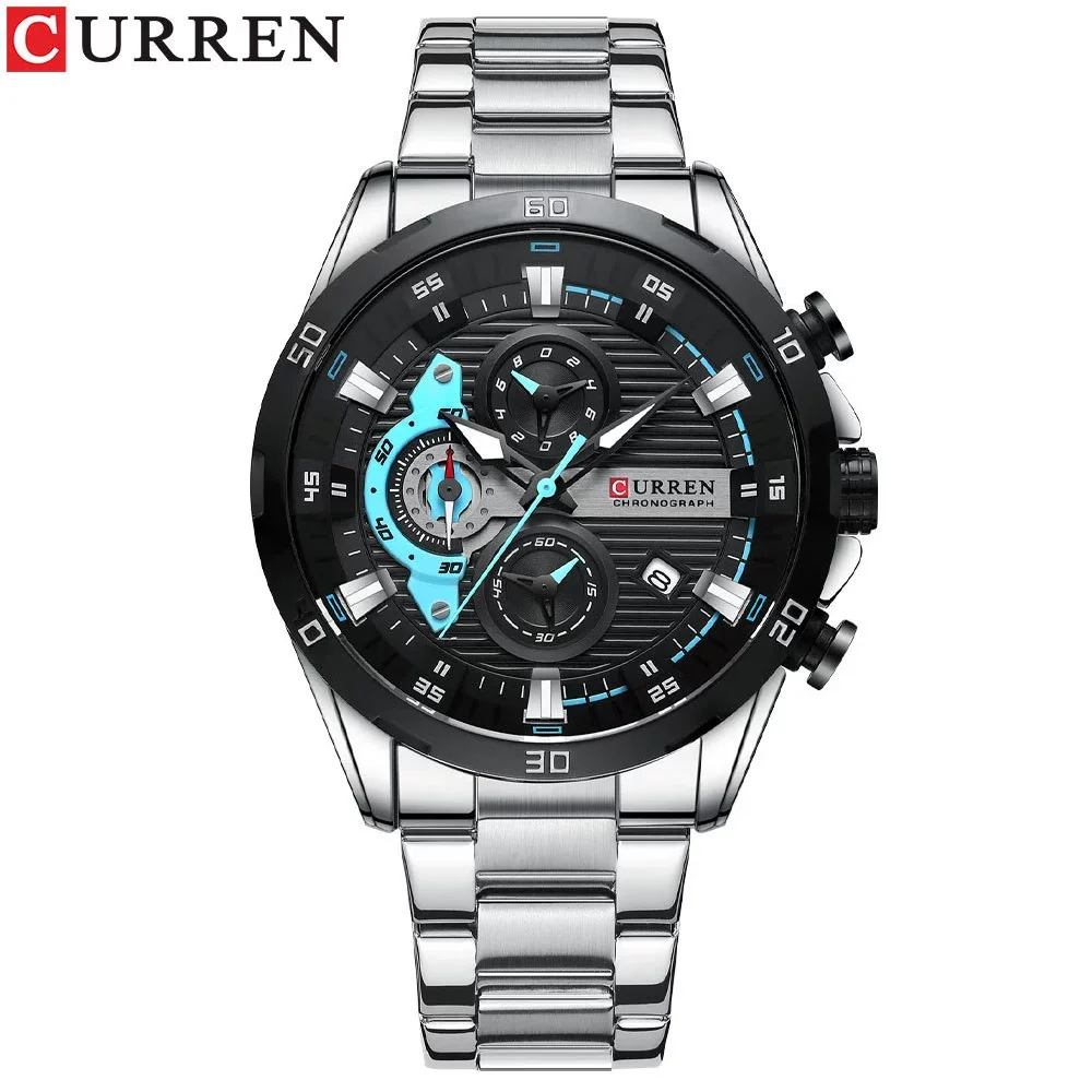 Mens Stainless Steel Creative Waterproof Analog Watches