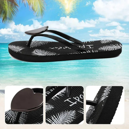 Womens New Summer Style Heart Design Flip Flop Slipper