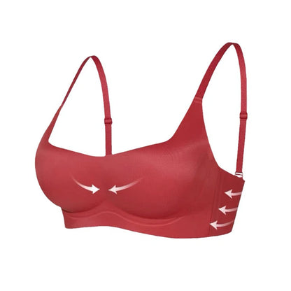 Ergonomic Plus Size Full Cup Bra Side Gathering Anti Sagging Push Up No Underwire For Flattering Support