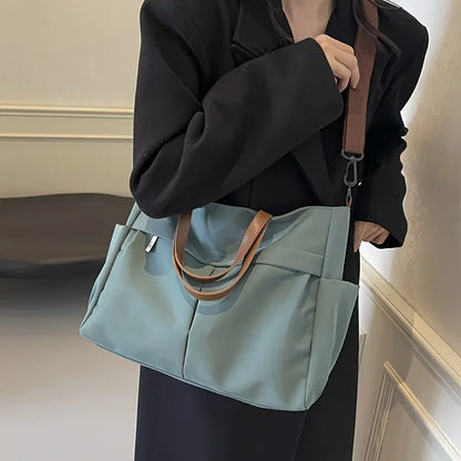 Puffer Tote Bag For Women Adjustable Strap Shoulder Bag Nylon Solid Crossbody Large Backpack For Shopping Travel