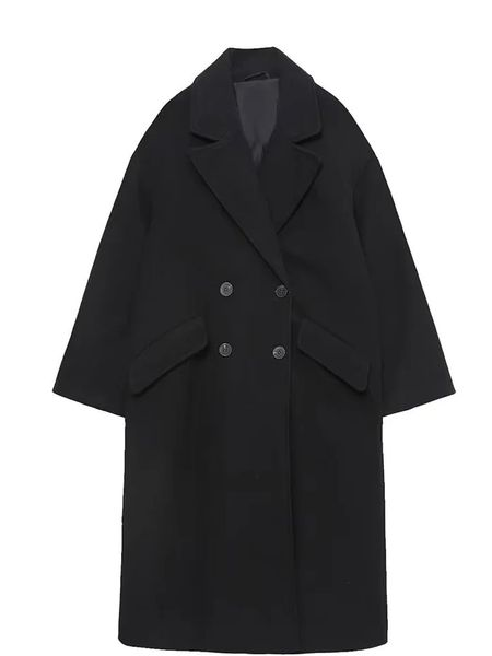 Single Breasted V-Neck Loose Style Coats For Women