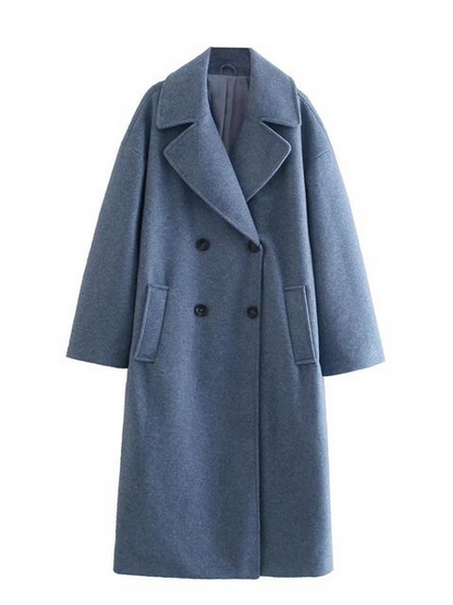 Single Breasted V-Neck Loose Style Coats For Women