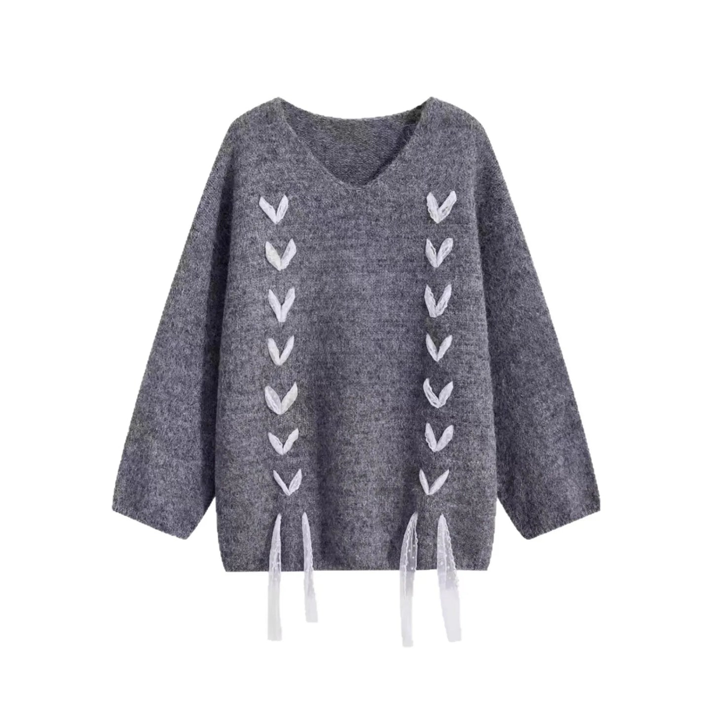 2025 Fall Winter White Knitted Sweater For Women Fashion Sweatshirt Luxury Designer Knit Pink Elegant Tops