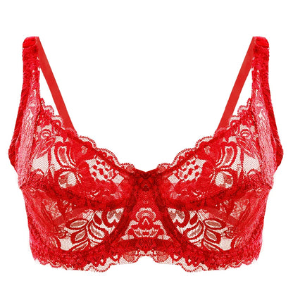 Women Plus Size Lace Embroidery Bra Underwear