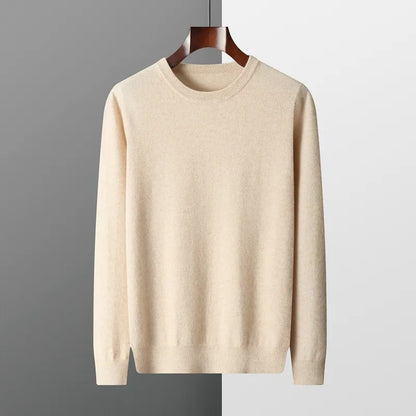 New Soft Mens Round Neck Thickened Wool Sweaters