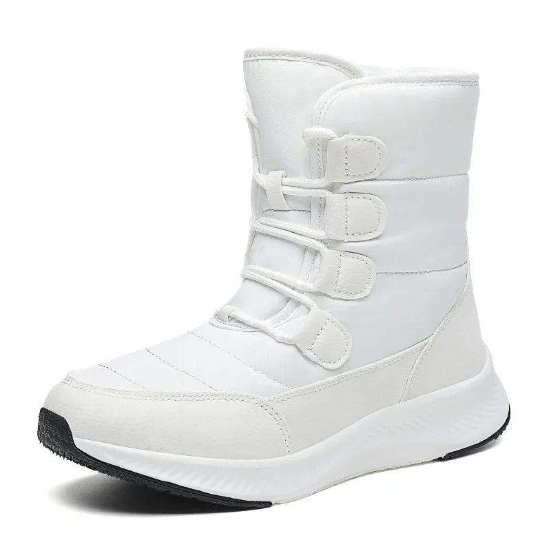 Cozy White Plush Snow Boots for Women | 2025 Winter Non-Slip Platform Boots