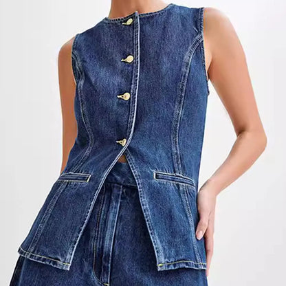 Summer Off Shoulder Cropped Denim Top For Women