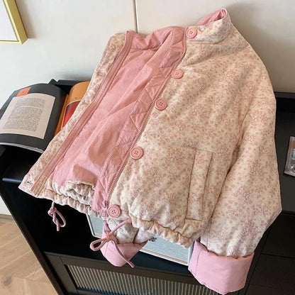 New Winter Fashion Floral Parkas