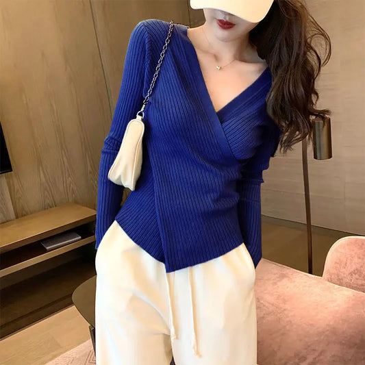 Womens V Neck Slim Fit Sweaters