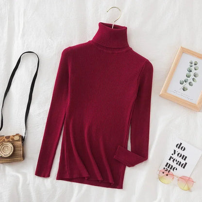 Timeless Basic: Solid Cashmere-Blend Turtleneck Jumper