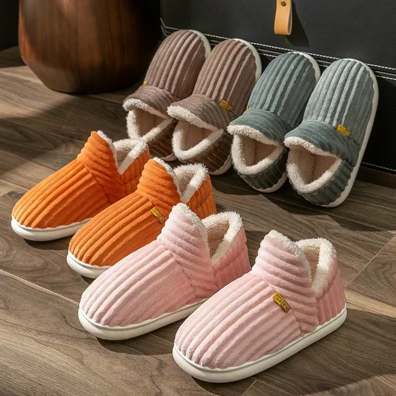Warm Fluffy Slippers For Women Cozy Faux Fur Cross Indoor Floor Slides Soft Furry Flip Flops For Ladies