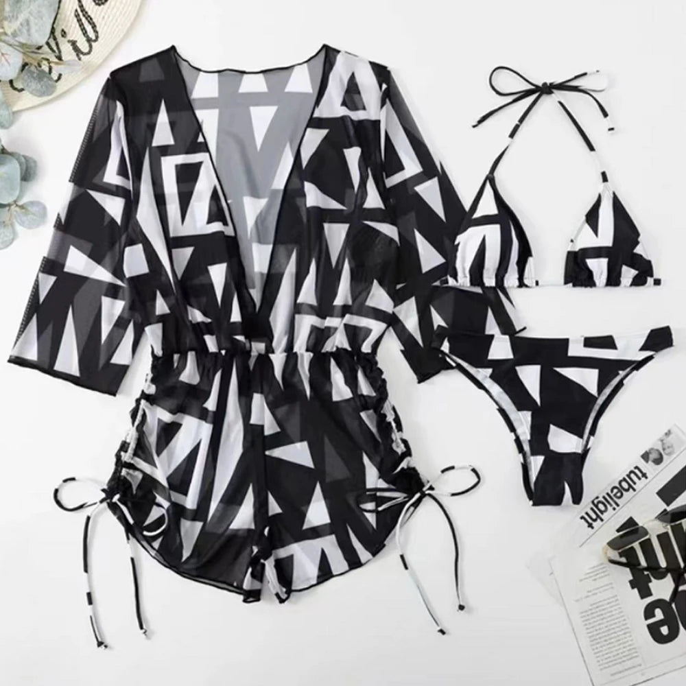 Black In Style 3 Pieces Bikini Set