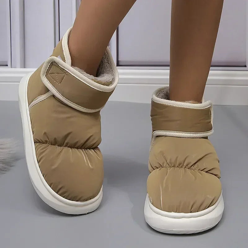 Fashion Winter Snow Boots For Women Warm Outdoor Cotton Boots Cold Proof Furry Design Plush Faux Fur Shoes For Ladies Girls