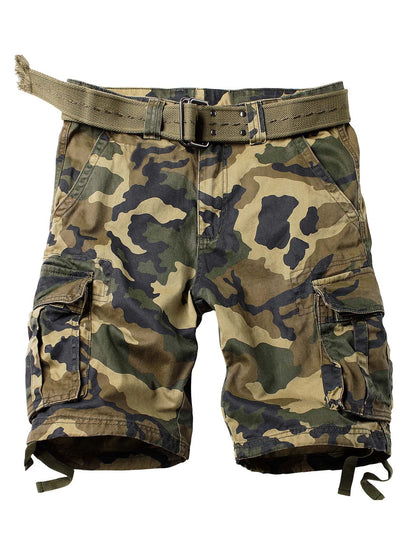 Camouflage Pattern Casual Cotton Mens Cargo Shorts