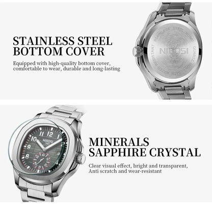 Mens 3bar Water Resistance Luxury Leather Band Watches