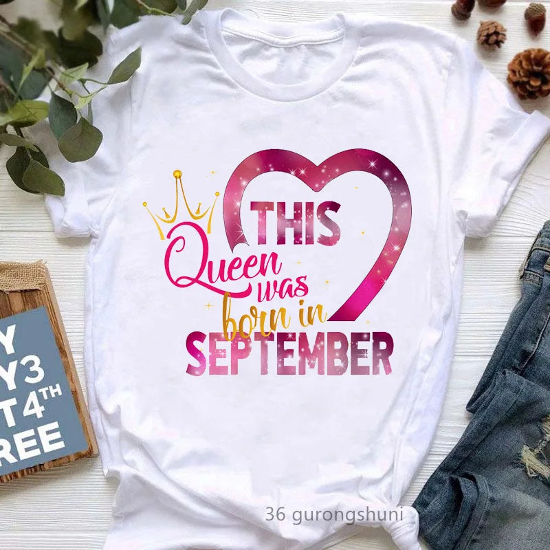 Queens Birthday Graphic Tee Womens Casual Fashion Round Neck T Shirt Short Sleeve Printed Top Harajuku Style