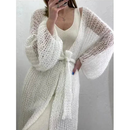 Long Open-Front Knit Cardigan for Women – Casual Autumn Style