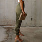 High-Waisted Slim Cargo Office Pants: Stylish and Practical