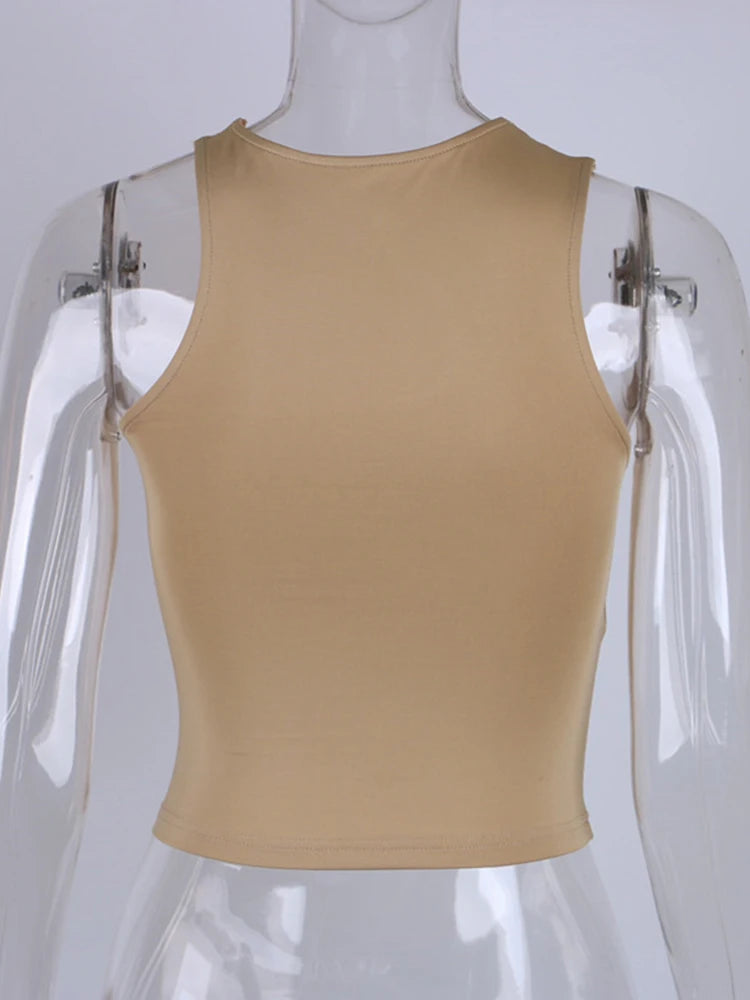 Sexy Sleeveless Cross Tied Short Crop Tank