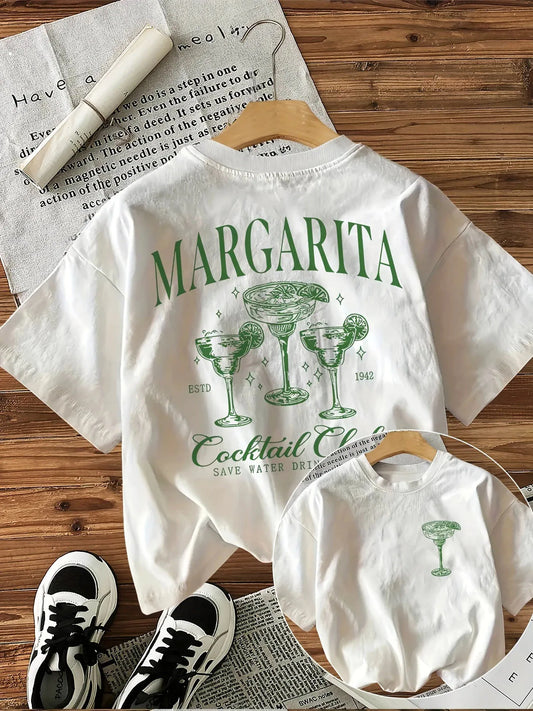Summer Vacation Outfit - Trendy Margarita Cocktail Club Oversized Tee