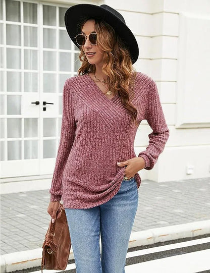 Women’s Autumn/Winter Solid Fashion Sweater – Harajuku Casual Pullover, Chic Long Sleeve Knit Top, All-Match