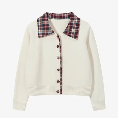 Womens Korean Chic Spring Autumn Sweater Retro Preppy Fake Two Piece Twist Knit Y2k Age Reducing Top